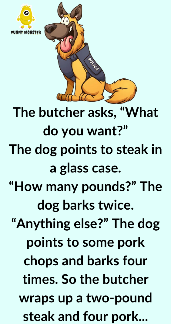 A Dog Walks Into A Butcher Shop